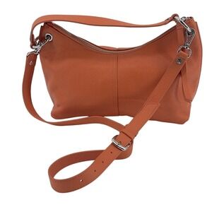 NEW &‎ OTHER STORIES Soft Leather Crossbody Shoulder Bag Orange